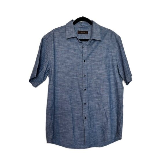 TASSO ELBA | Men’s Printed Button Up Shirt | Blue | Size: L - Picture 1 of 6